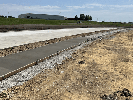 Sidewalk along new 39th Street looking southeast